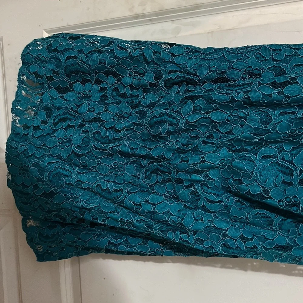 David’s bridal bridesmaid oasis blue - Picture 3 of 5